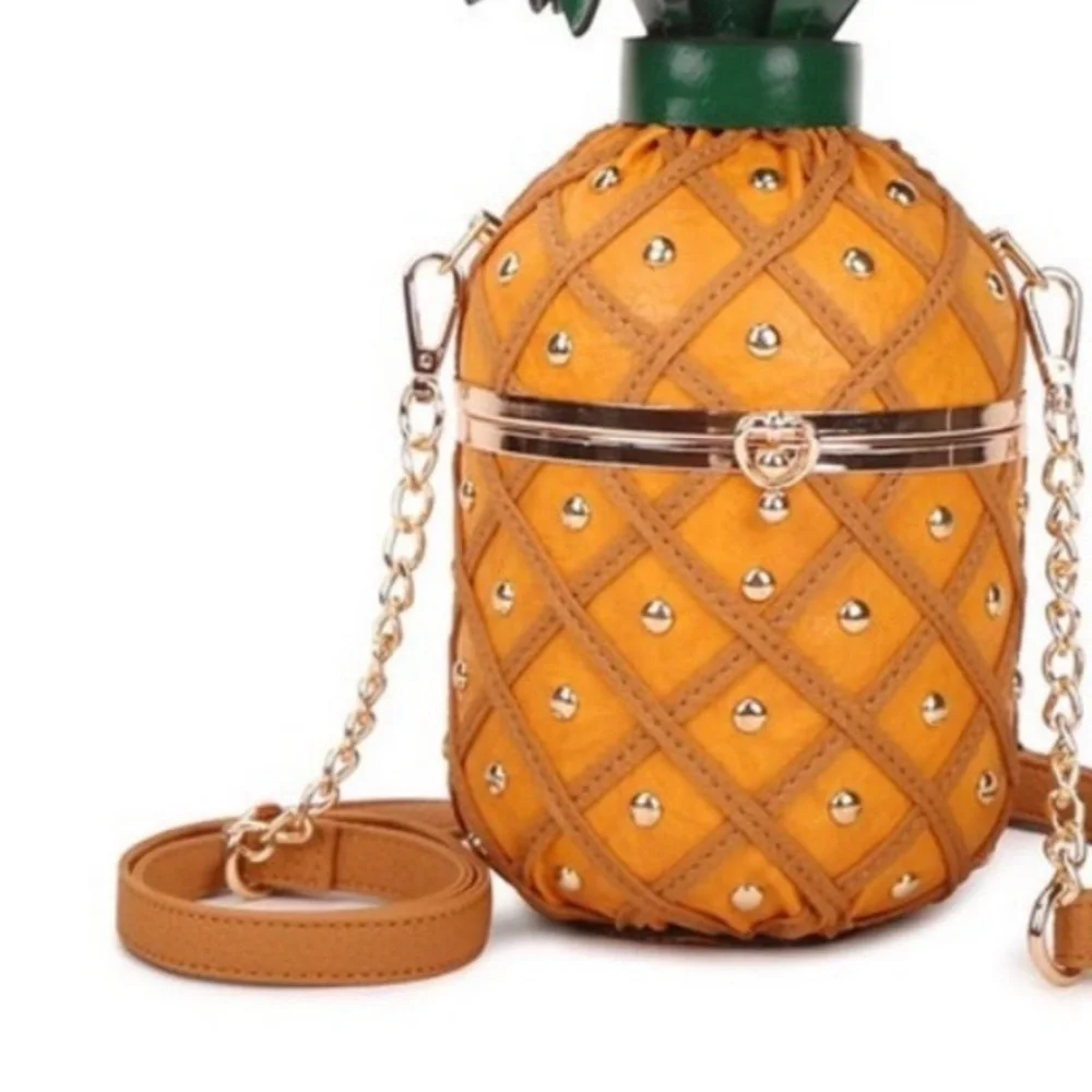 Unique 3D Pineapple High Quality Key West By The Pool Bag Clutch Crossbody - Picture 8 of 9